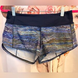 Size 4 lululemon shorts- Black Waistband with Multicolor Stripes